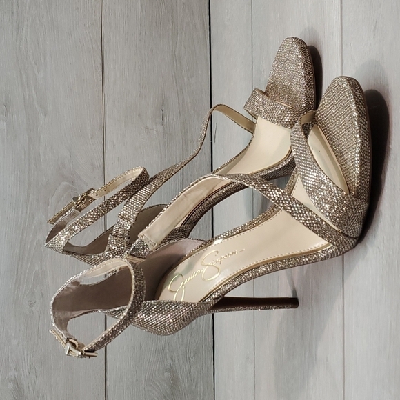NEW Jessica Simpson Rayli2 Glitter Heels Sandals shoes sz 10M - Picture 2 of 12